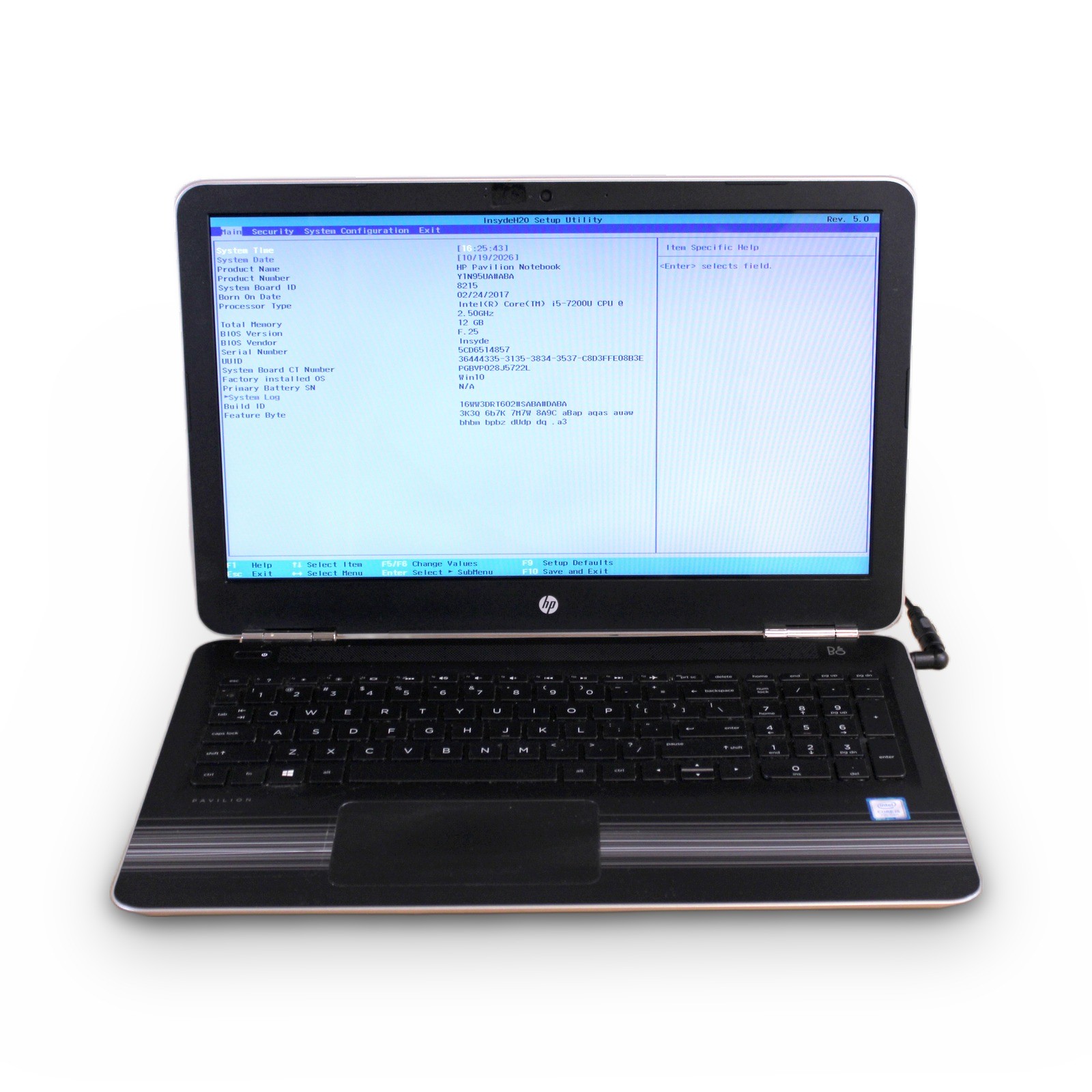 HP Pavilion 15.6in i5-7200U 12GB 1TB HDD No OS, Battery, Power Cord