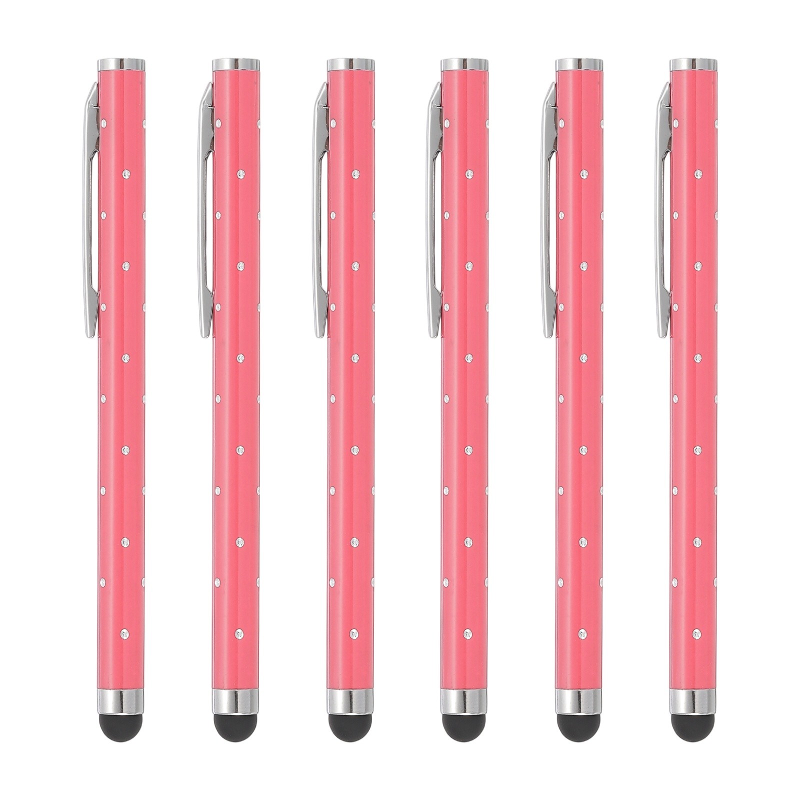 6 Pcs Bling Crystal Stylus Pens for Touch Screens, Pink