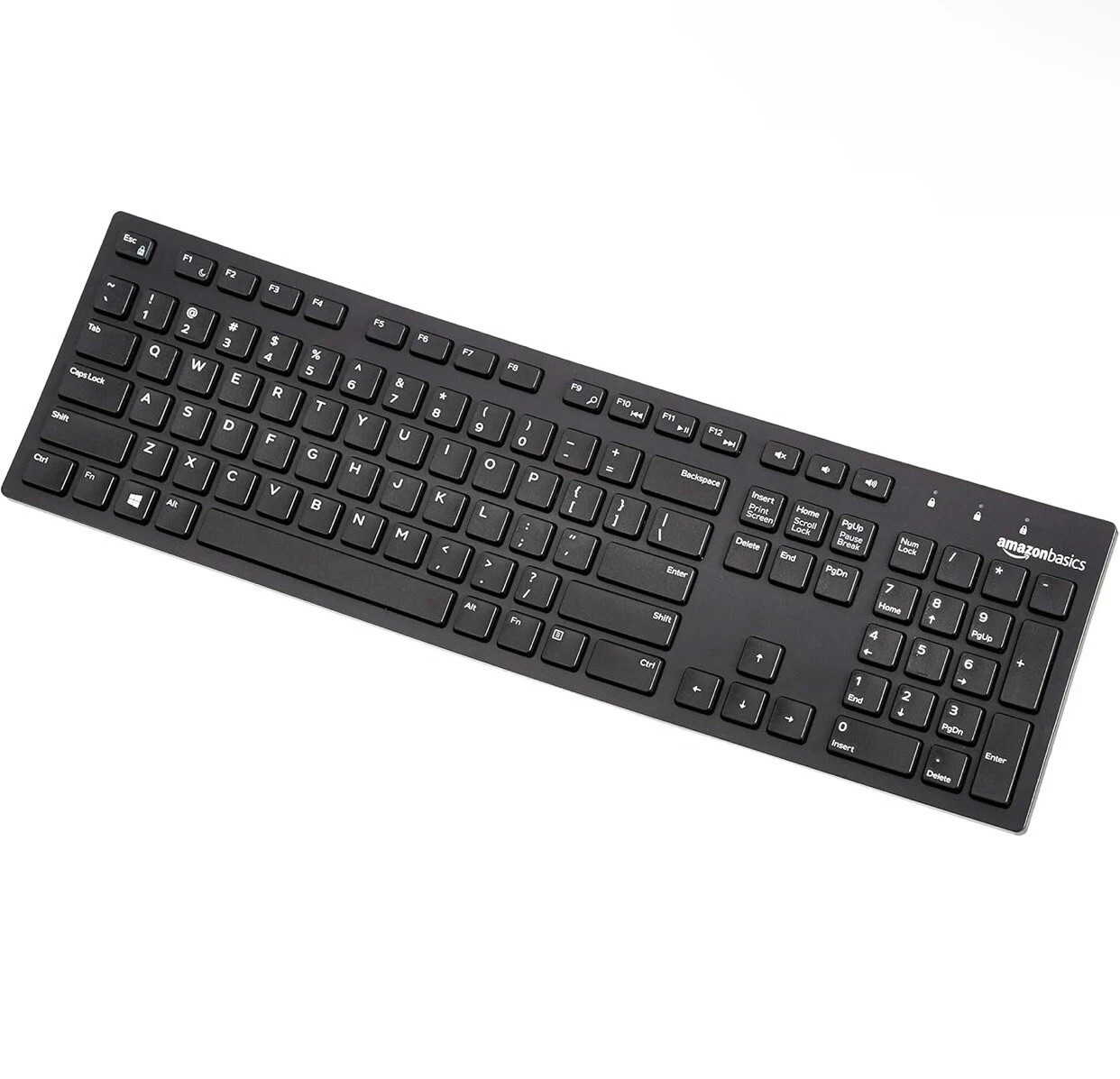 Amazon Basics Low-Profile Wired USB Keyboard with US Layout )Matte Black