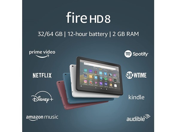Fire HD 8 Tablet, 8" HD Display (2020 release, 10th Gen) - White