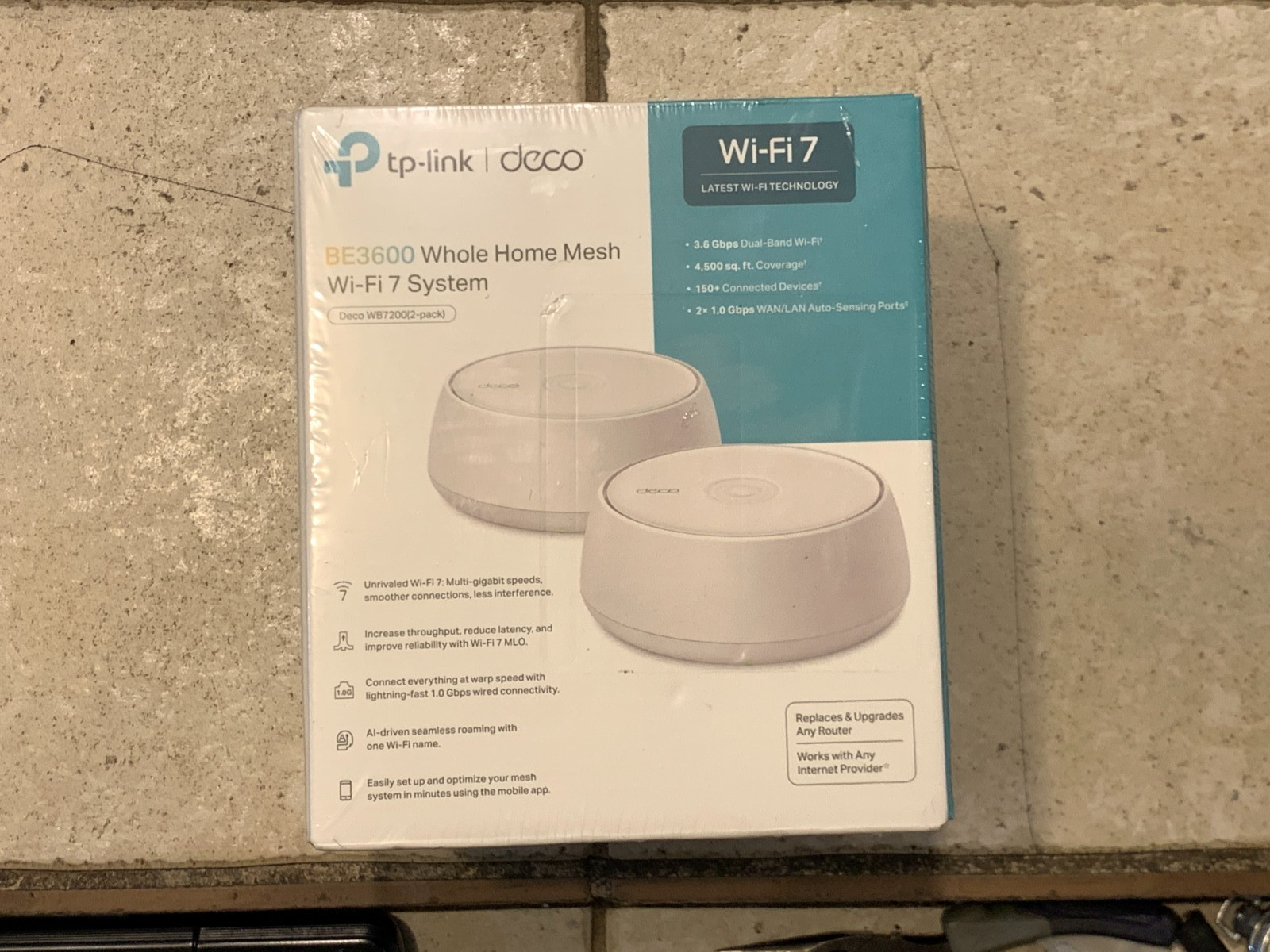 New TP-Link Deco WB7200 (2-Pack) Whole Home Mesh Wi-Fi 7 System BE3600