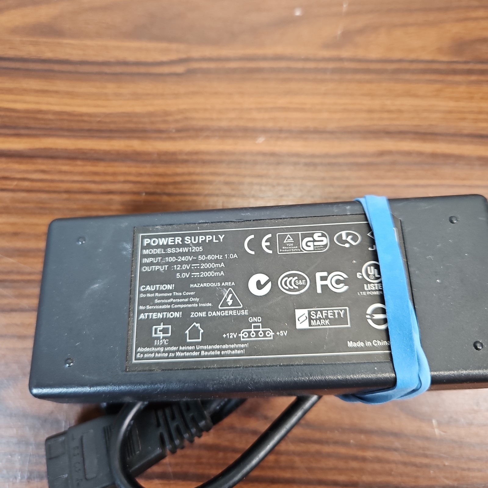 Power Supply SS34W1205 With Power Cord 12V 2A / 5V 2A