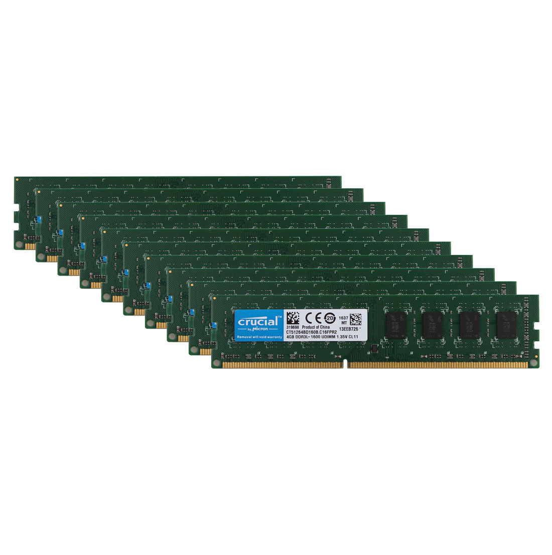 10x Crucial 4GB PC3L 12800 DDR3 1600MHz NEW Memory RAM DIMM For Intel Desktop &N