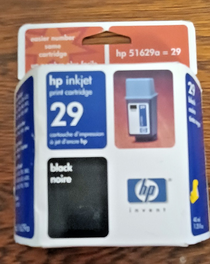 HP 51629A 29 Black Inkjet Print Cartridge Sealed Box 40ml EXPIRED March 2003