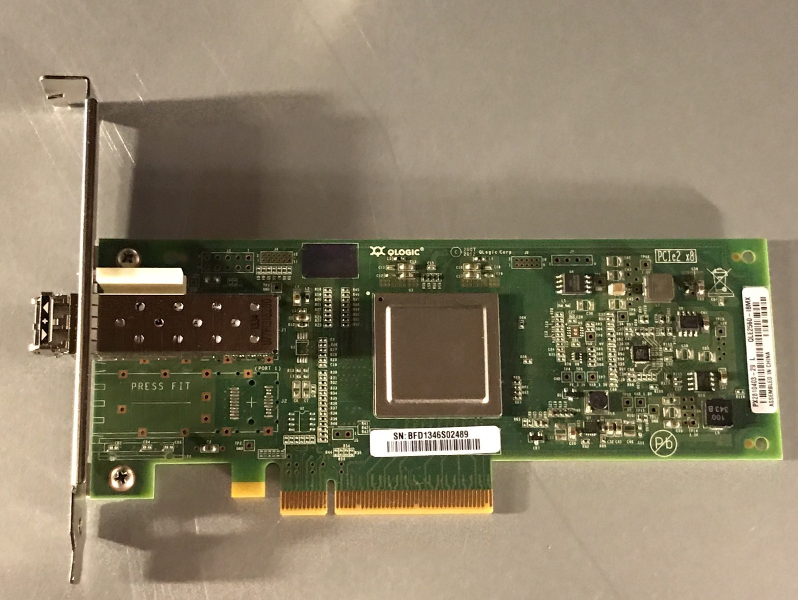 QLE2560 IBM Lenovo QLogic SanBlade 8Gb FC Single Port PCI-e HBA FH w/ 8G SFP FH
