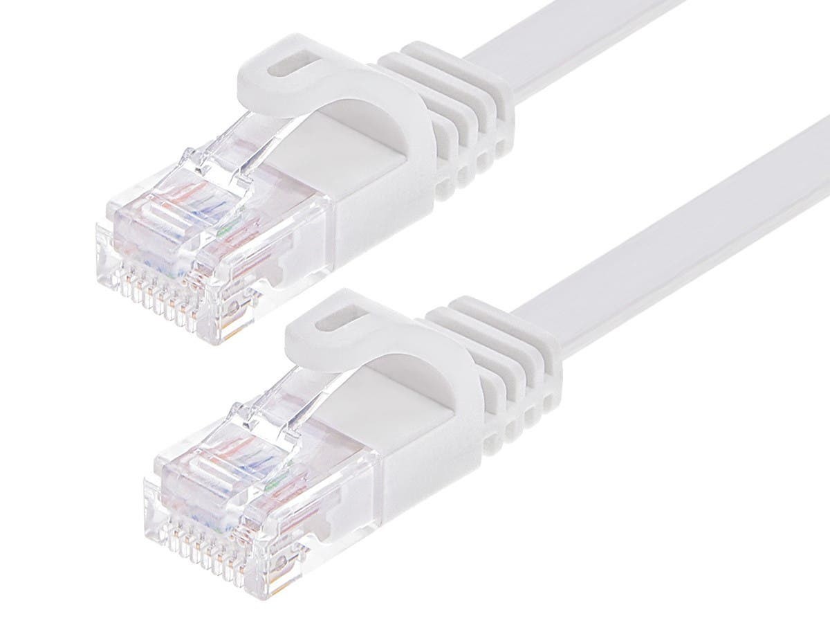 Monoprice Cat6 Ethernet Patch Cable - 25 Feet - White | Snagless RJ45, Flat, 550