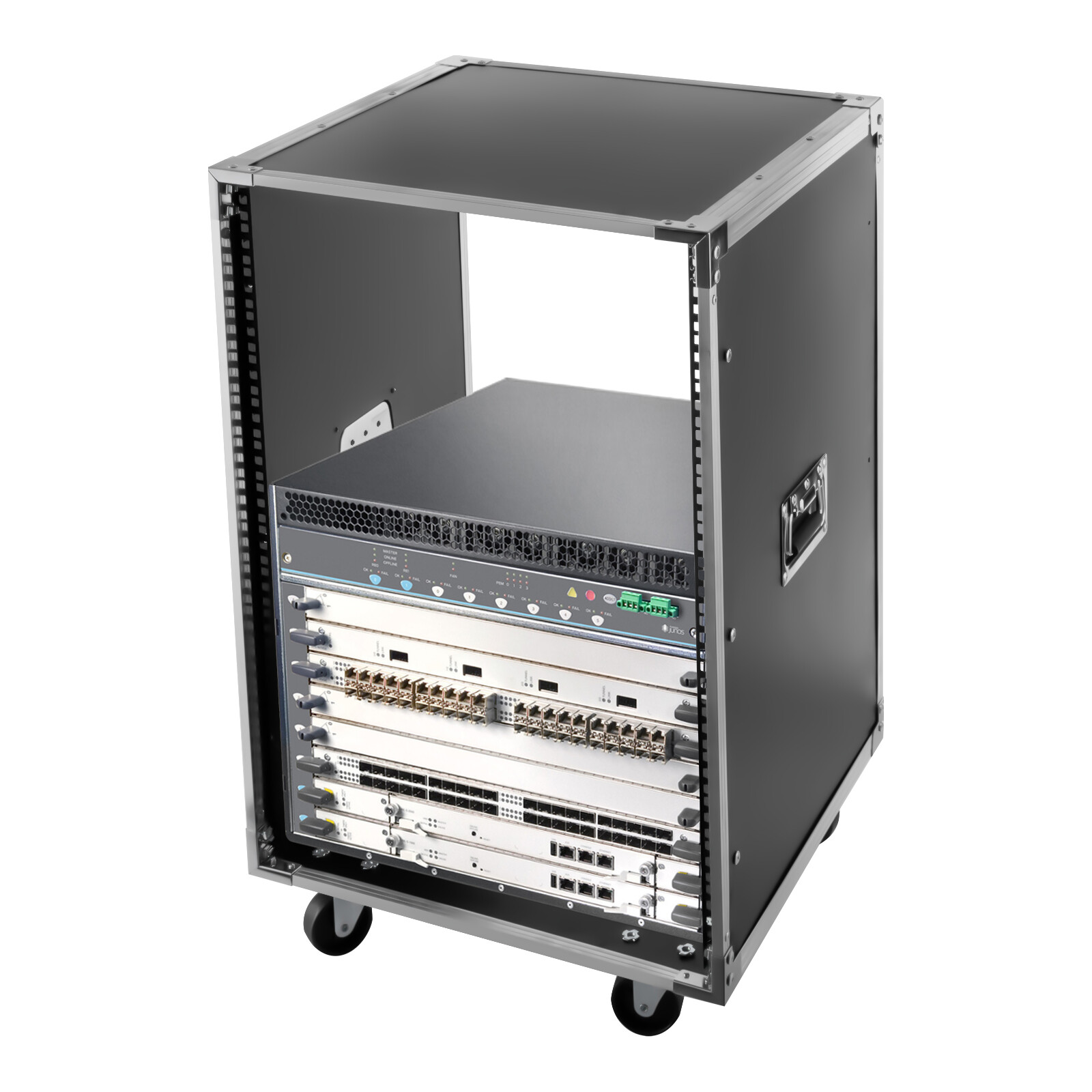 16U Cabinet Rolling Network Rack Audio Studio Video Telecom Equipment Rack Stand