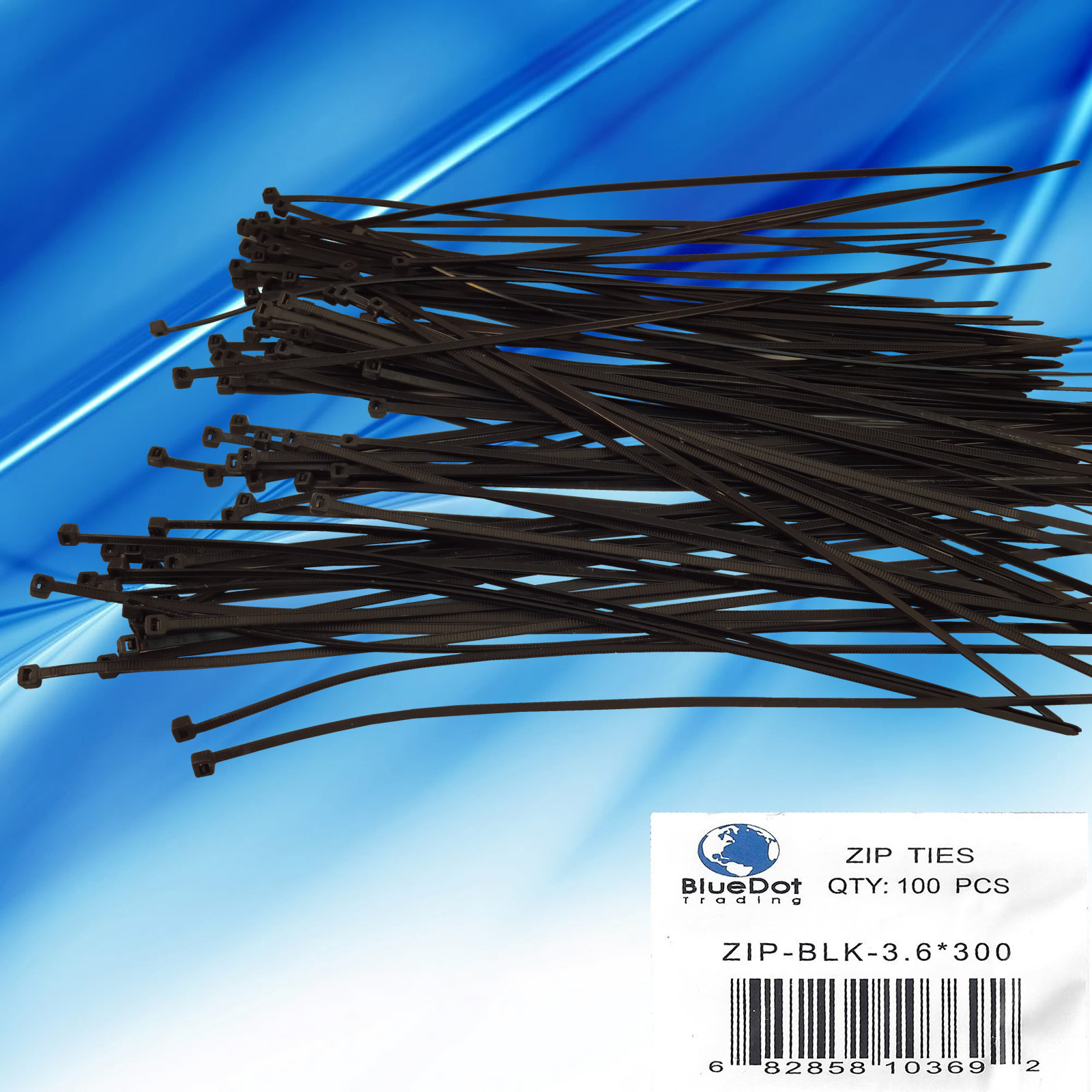 USA  ~ 100 BLACK Plastic Cable Cord Wire Zip Ties 11.8'' 12 BRAND NEW
