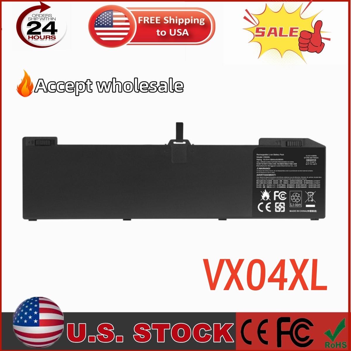 VX04XL Laptop Battery For Hp Zbook 15 G5 Series HSTNN-IB8F HSN-Q13C 90Wh 15.4V