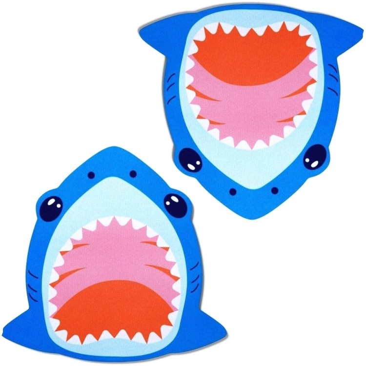 Bundle of 2 - HeyDay Shark-Shaped Non-Slip Mouse Pad - Blue (6" x 8") NEW