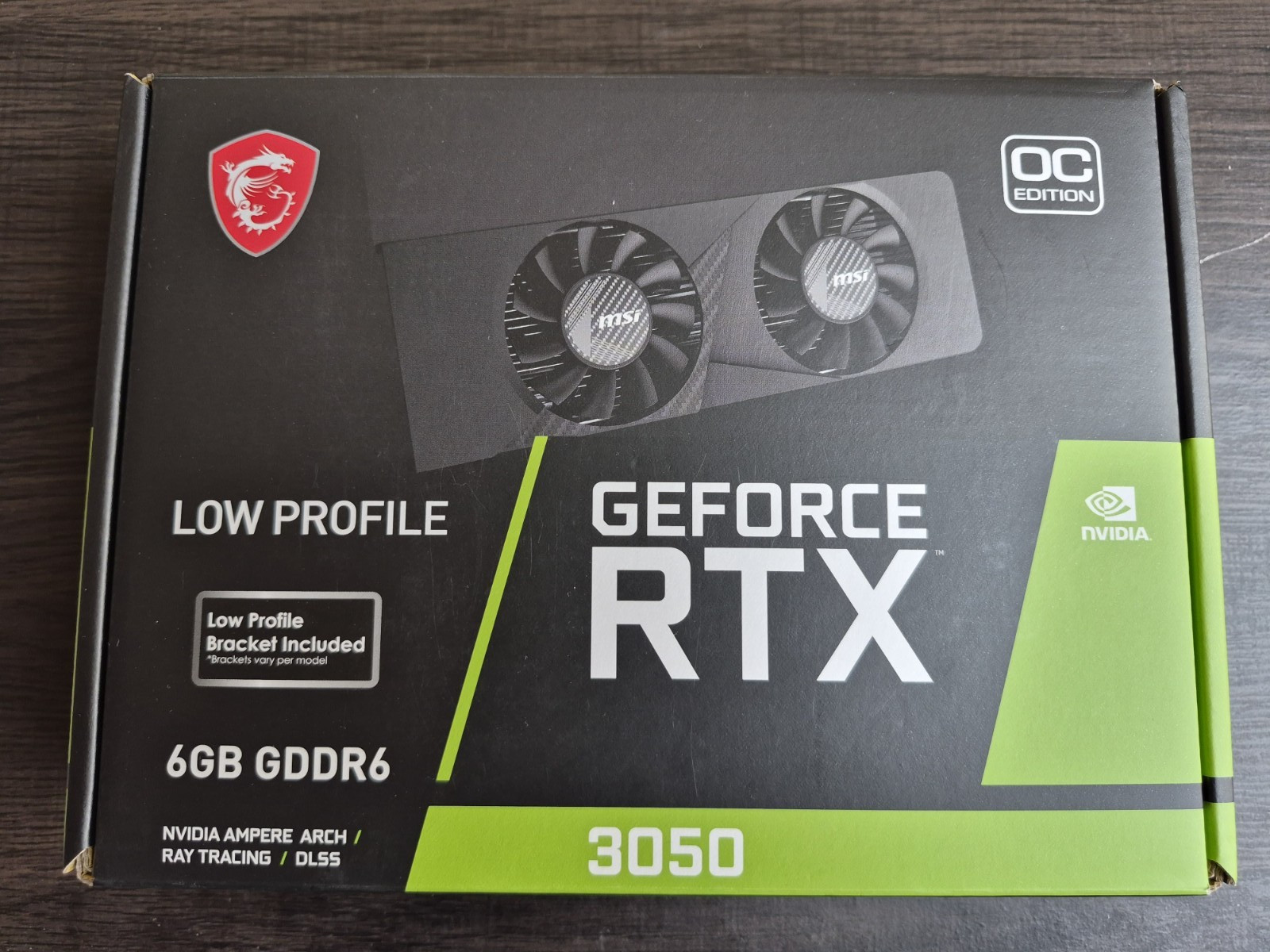 MSI NVIDIA GeForce RTX 3050 6GB GDDR6 Low-Profile OC Graphics Card with Dual Fan