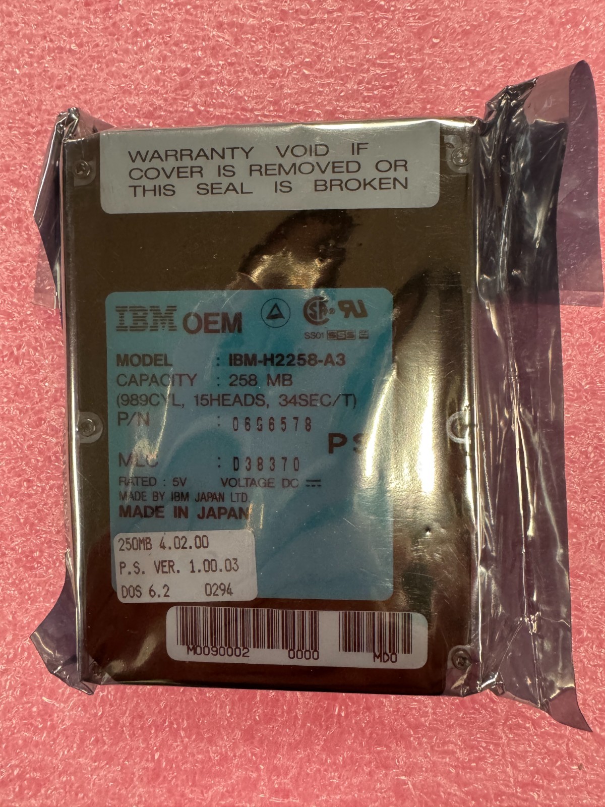 Vintage IBM 2.5" 258MB IDE Hard Drive IBM-H2258-A3 06G6578 1994 Made in Japan
