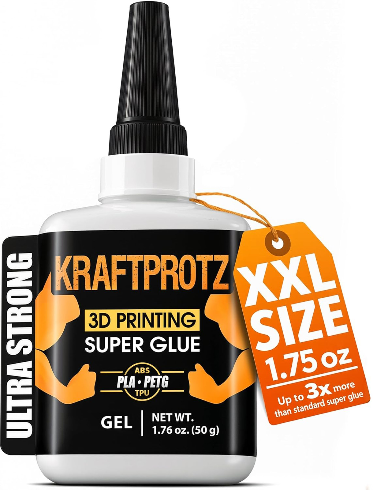 3D Printing Super Glue Gel 1.75 oz, PLA ABS PETG TPU Instant Adhesive, Non Drip