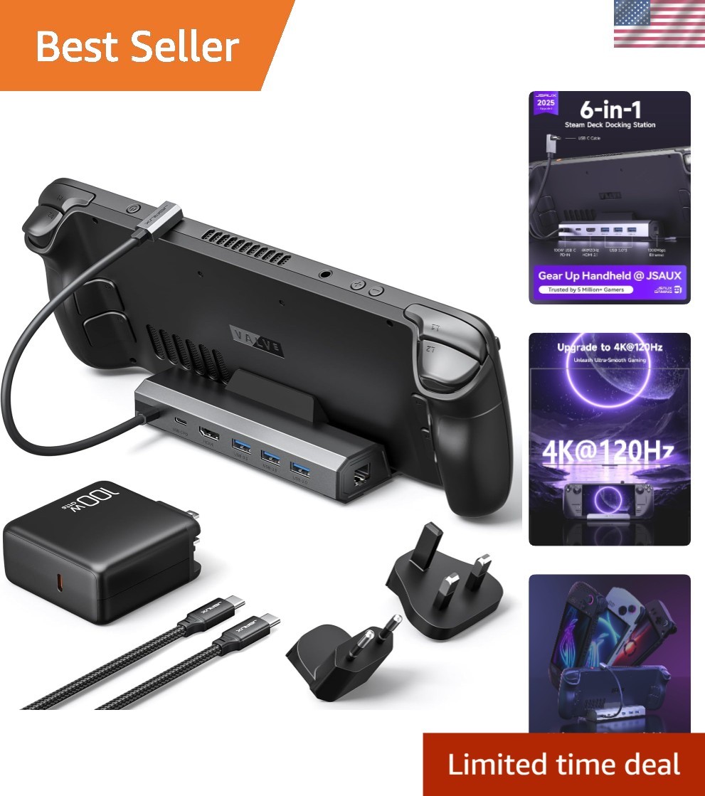 HB0603 6-in-1 Docking Station HDMI 2.1 4K@120Hz 100W Charger Replacement