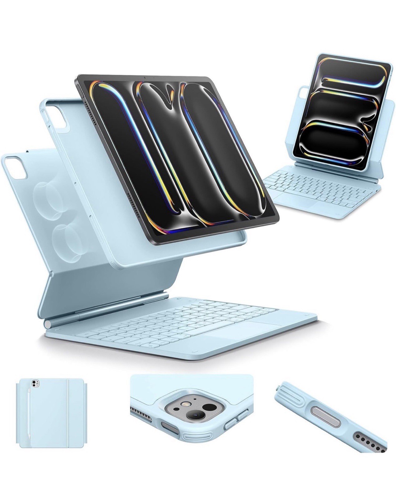 ESR Rebound Magnetic Keyboard Case 360 for iPad Pro 13 M5 M4 Blue