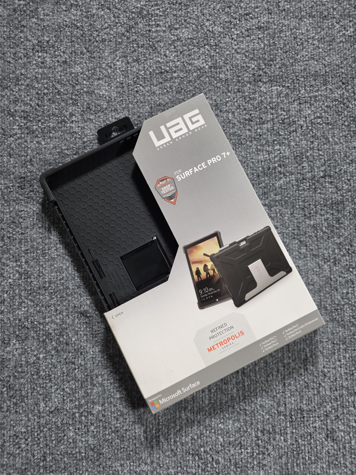 UAG Metropolis Case for Microsoft Surface Pro 7 Plus Black Rugged Stand NIB