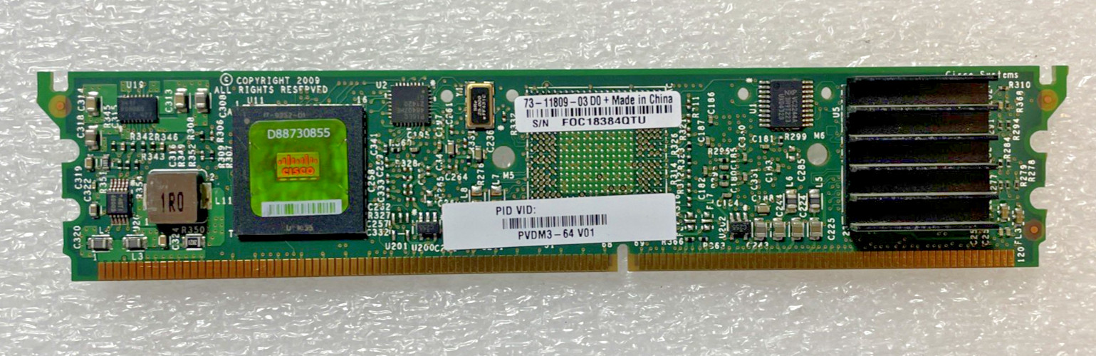 CISCO PVDM3-64 V01 73-11809 64-Channel High Density Voice Video DSP Module