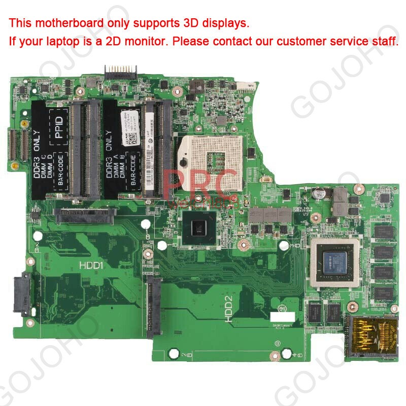 For DELL XPS 17 L702X NVIDIA GT555M Motherboard-0TXP27 Intel Test Good CN-0TXP27