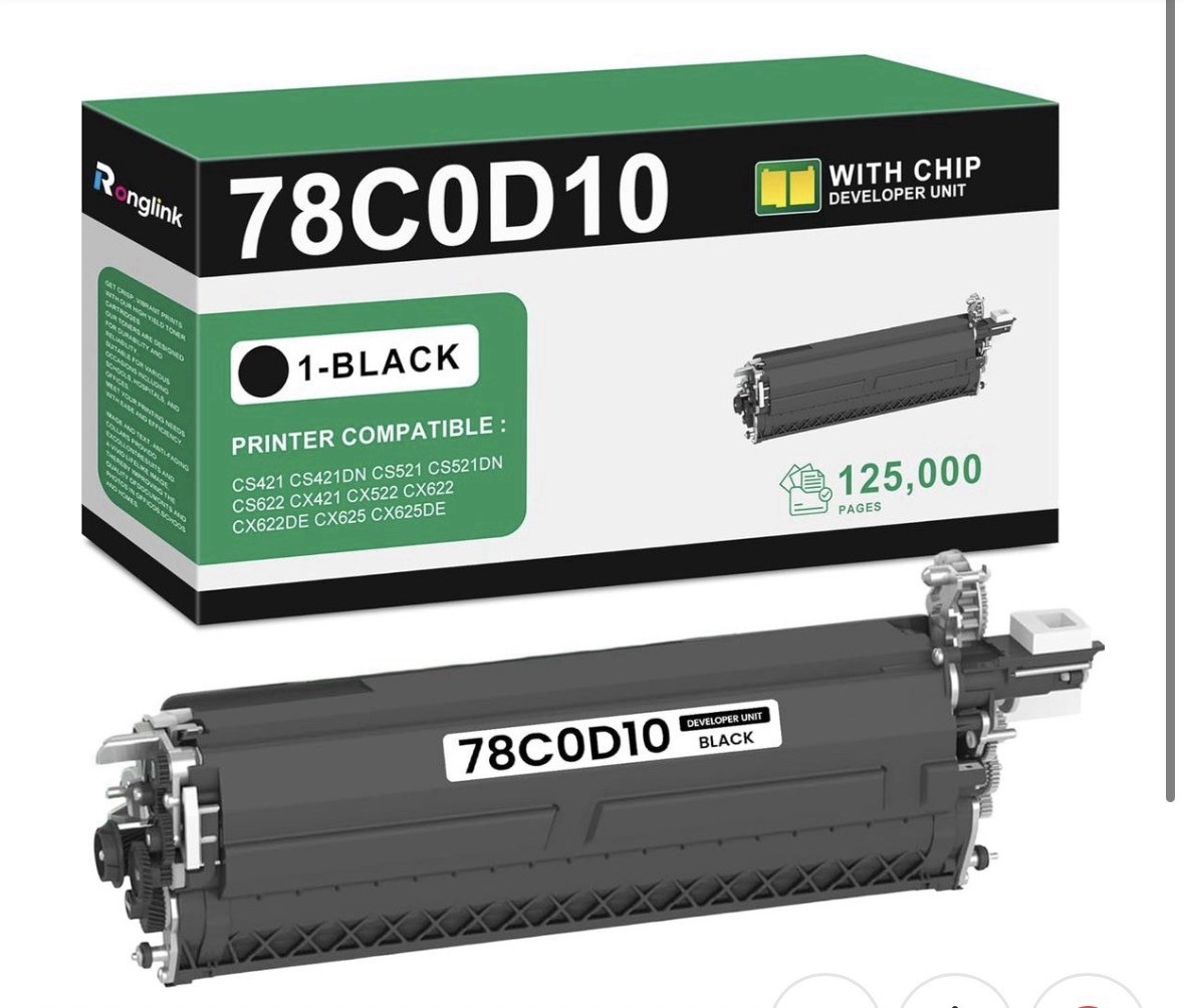 78C0D10 Black Developer Unit for Lexmark CS421 CS421dn CS521