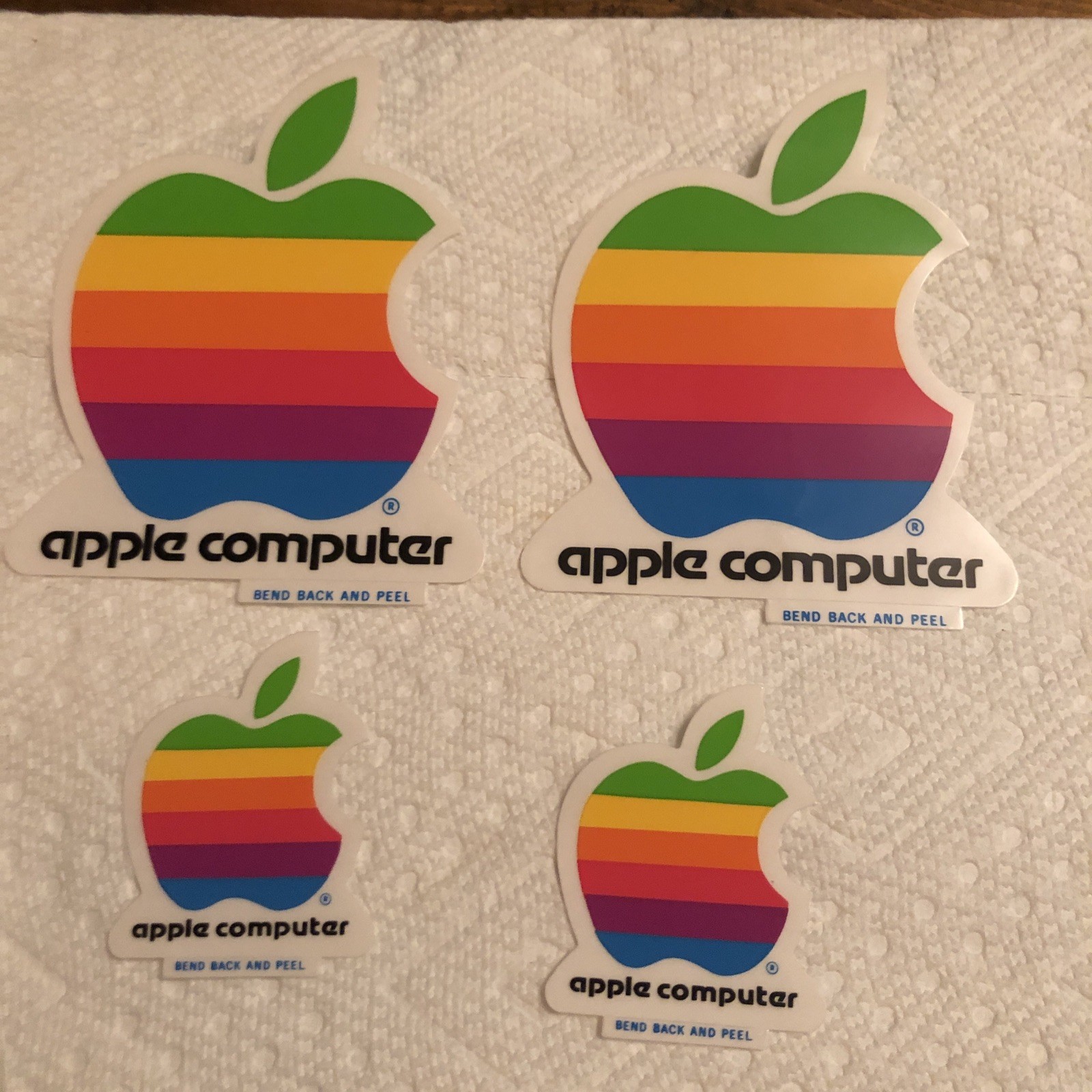 Vintage 1980s Apple Computer Rainbow Logo Sticker Decal Brochure Macintosh
