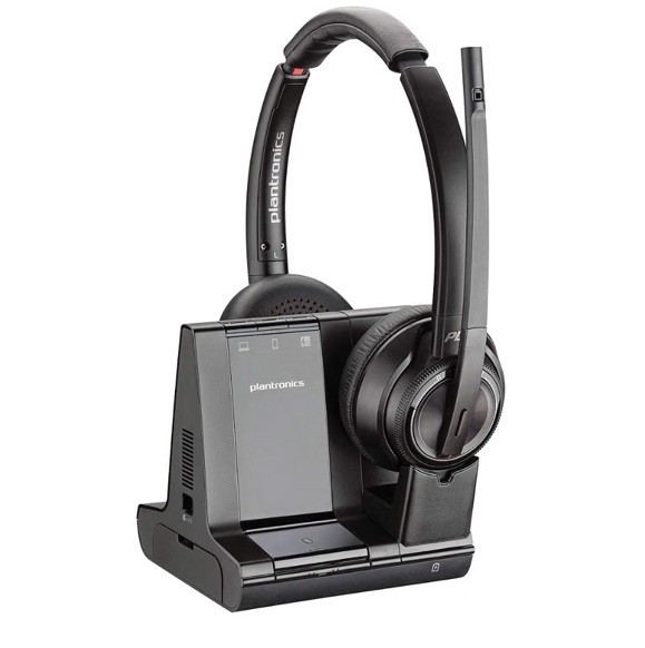 Plantronics Savi 8220 W8220 DECT Bluetooth Wireless  Over-Ear Headset Black