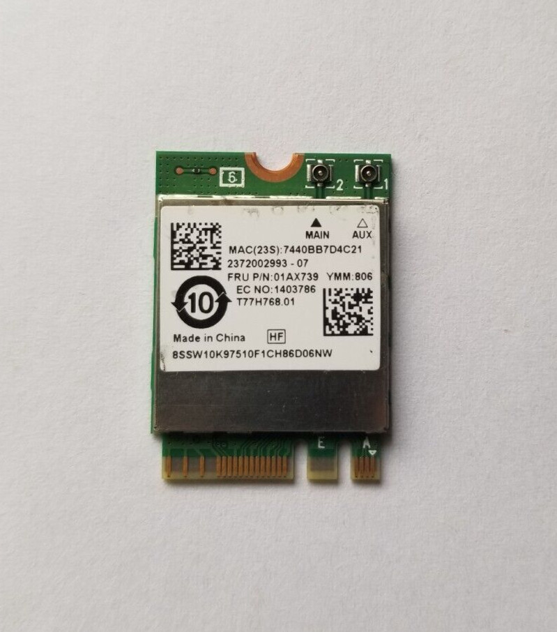 Lenovo Realtek RTL8822BE 802.11ac M.2 Wireless Card / Bluetooth  01AX739