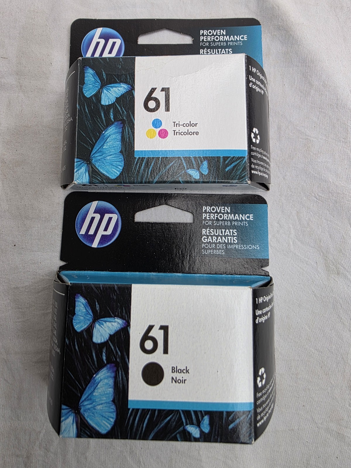 Genuine HP 61 Black & Tri-Color Printer Ink Cartridges Combo Pack EXPIRED