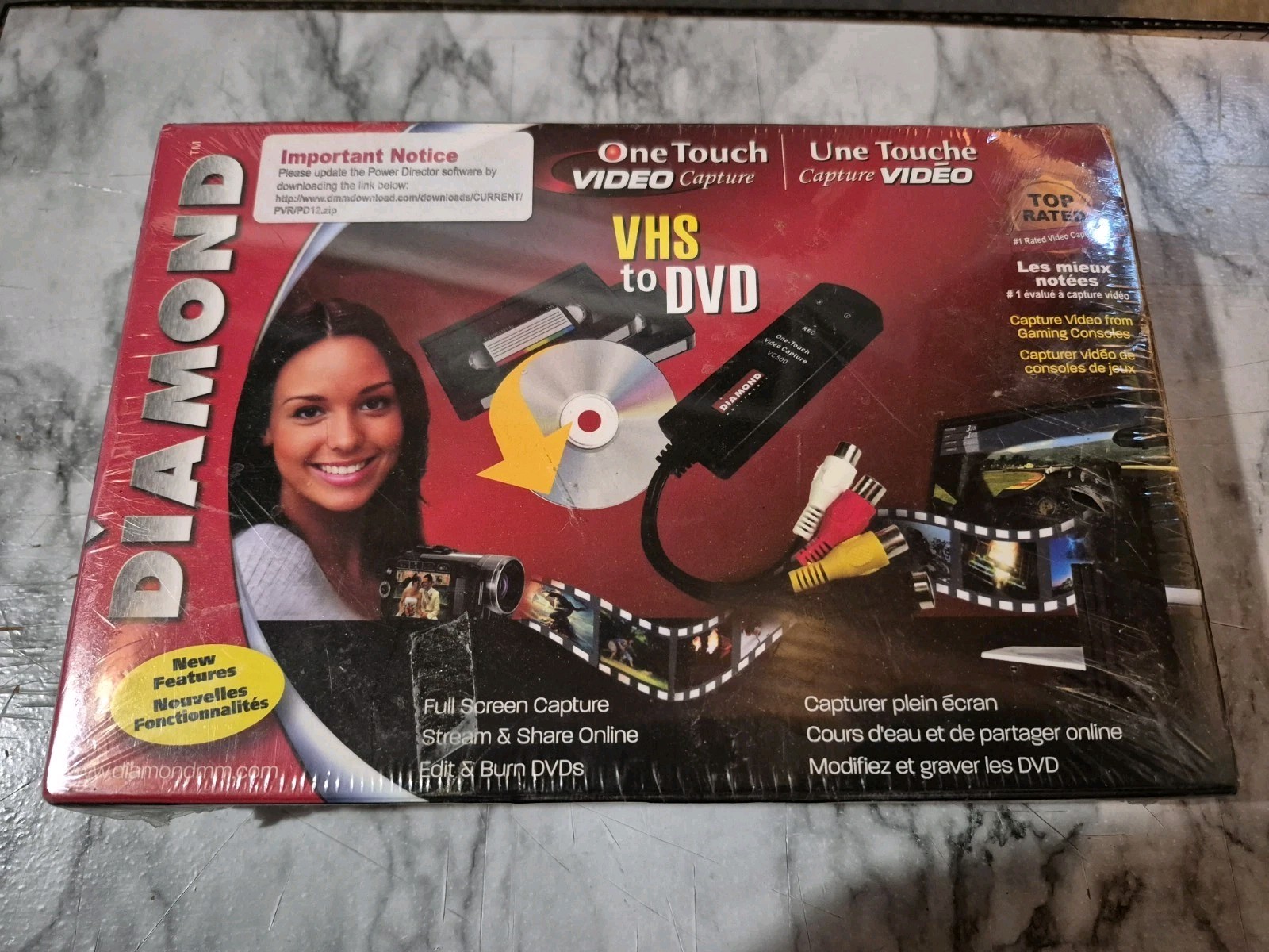 NEW Sealed Diamond Multimedia VC500 Video Capture Device VHS to DVD Converter 