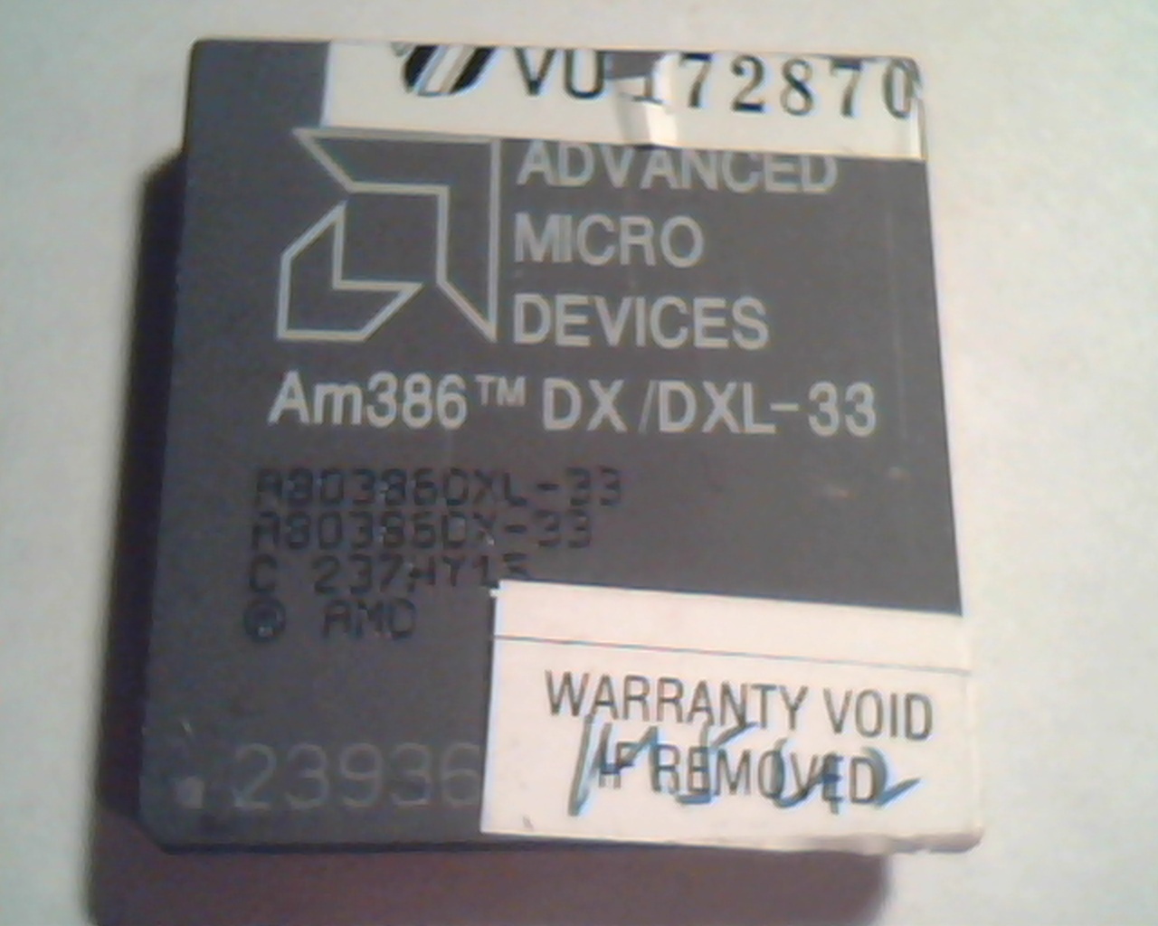 Rare CPU computer chip - Am386 DX/DXL-33 A80386DXL-33 A80386DX-33 237HY15 AMD
