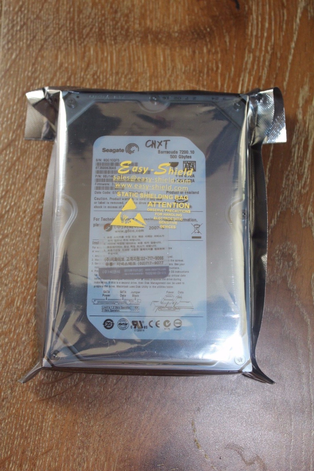 Seagate 3.5"HDD SATA 500GB Serial ATA Barracuda 7200 ST3500630AS PCB 100406528 D
