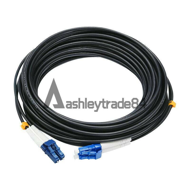 LC-LC UPC SM 9/125 30M Black Armored Fiber Cable Duplex Fiber Optic Patch Cord