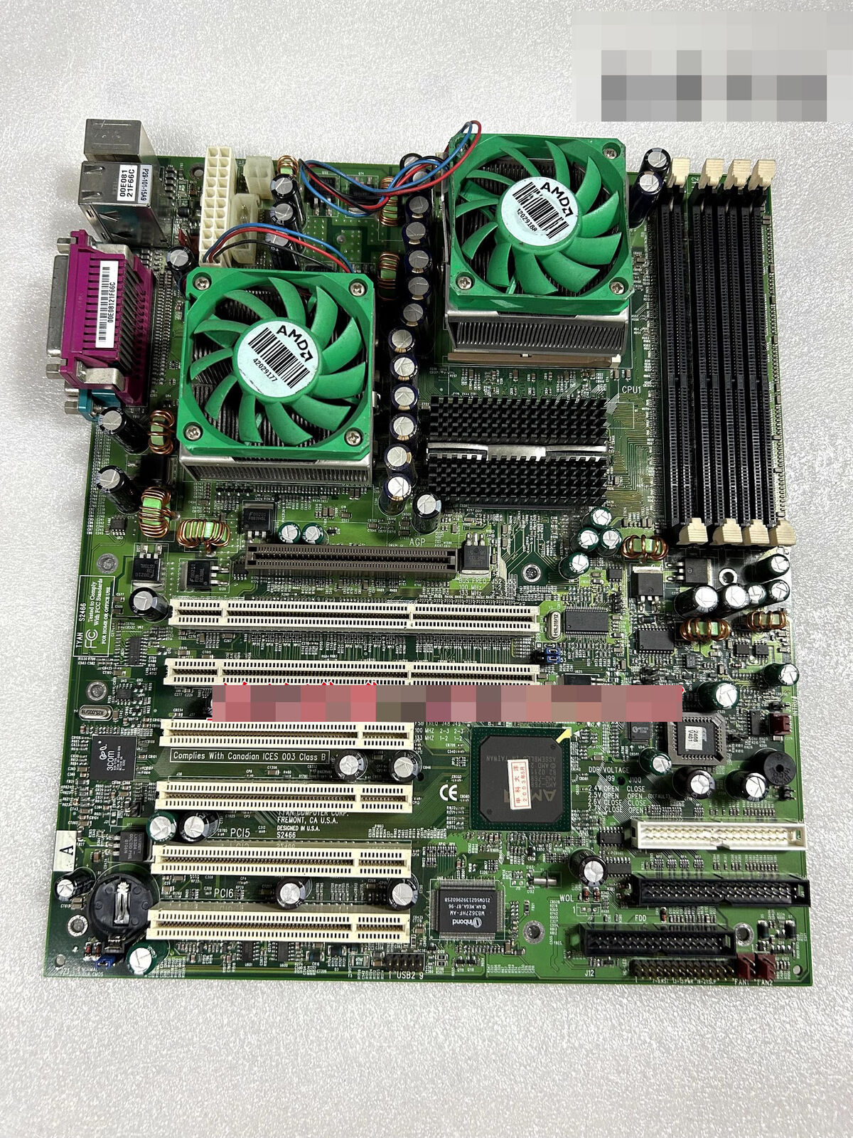 1pc used     TYAN S2466 Dual AMD Athlon MP  motherboard