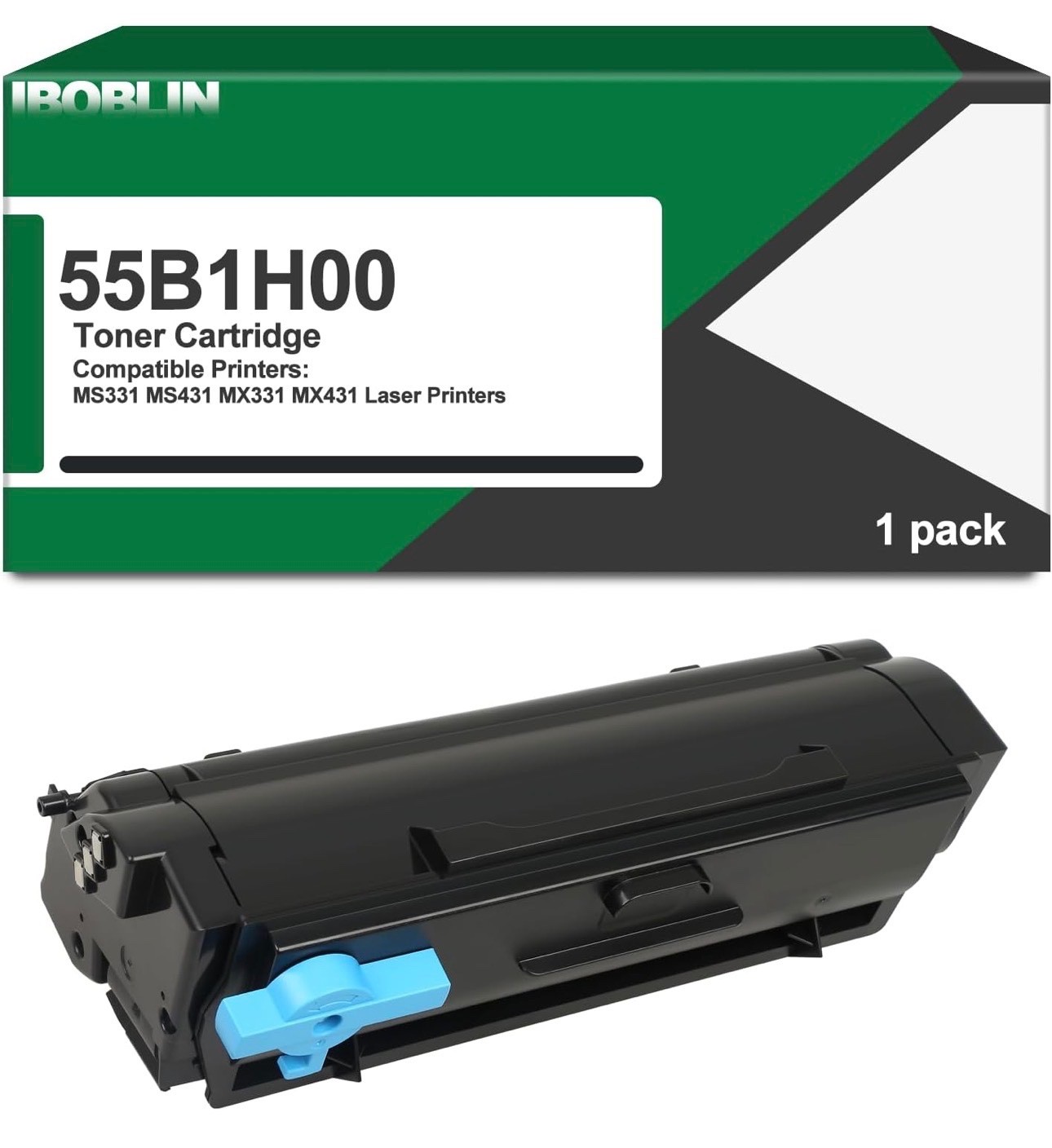55B1H00 Black Toner Cartridge High Yield with Chip for Lexmark MS331 MS431 MX331
