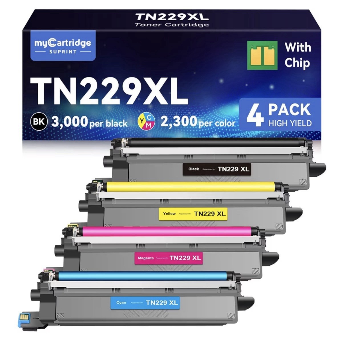 Altetnative Brother TN229XL Toner Cartridge High Yield Replacement TN229XL  4PCS