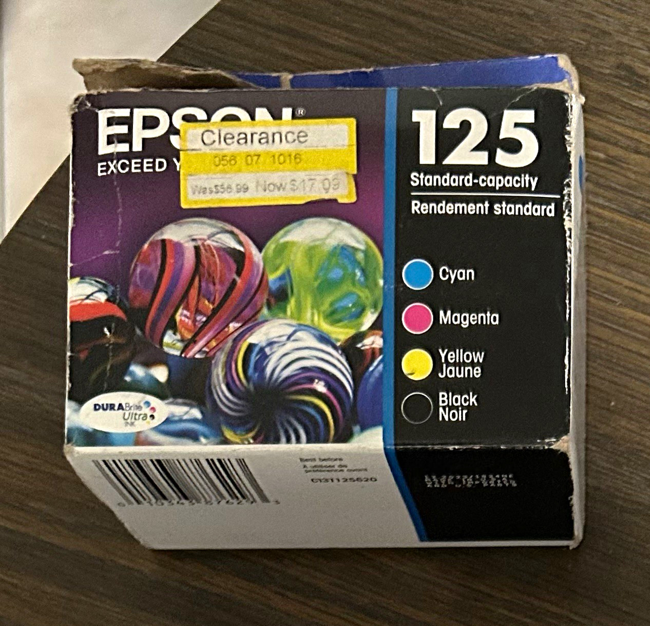 Epson 125 Standard Capacity Inkjet Ink Cartridges Cyan Magenta Yellow Black