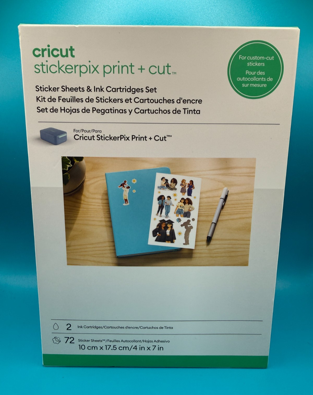 Cricut StickerPix Print & Cut Sticker Sheets + Ink Cartridge Set (2013401)