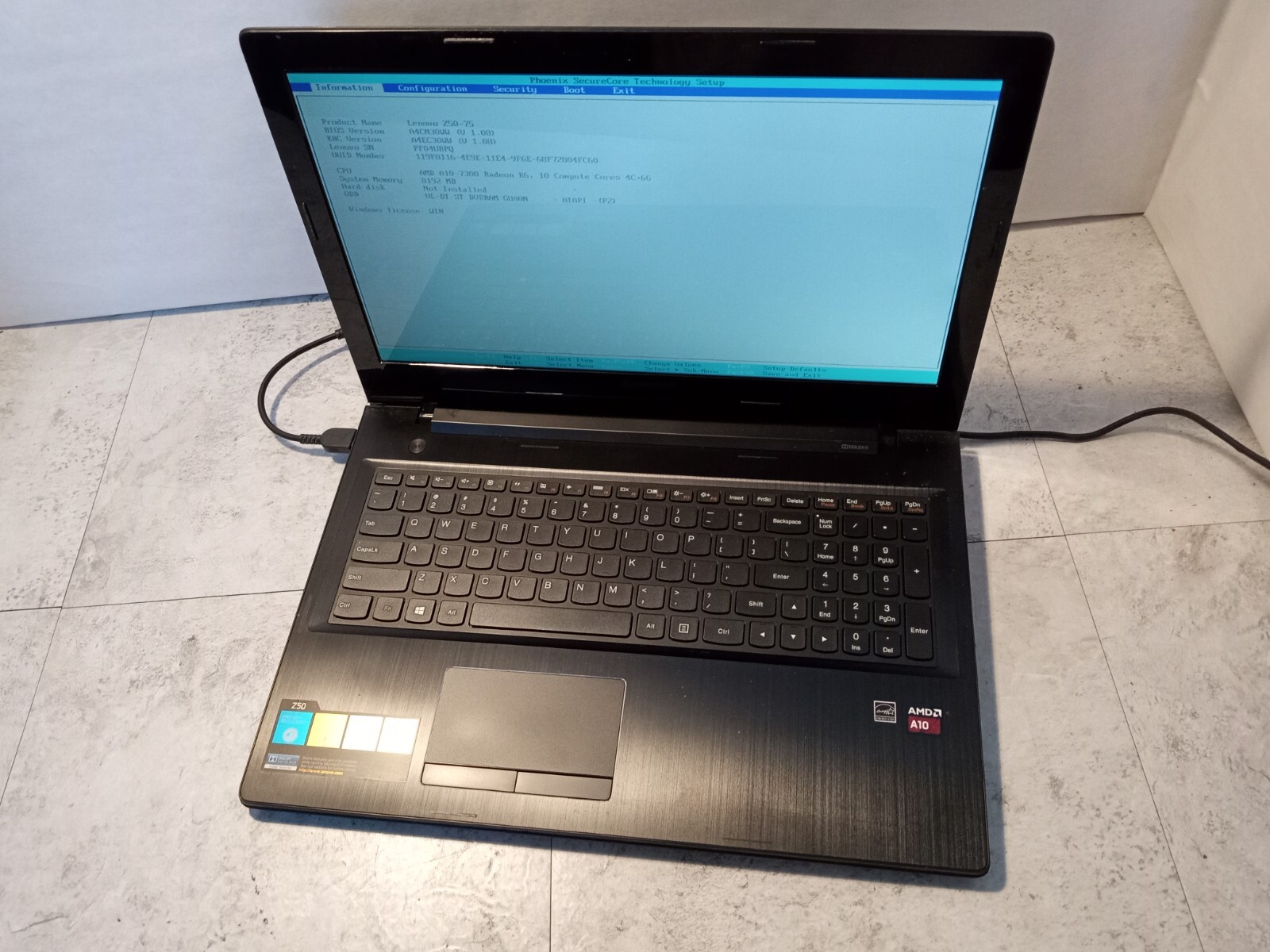 Lenovo Z50-75 15.6" Laptop AMD A10-7300 Radeon R6 *READ -FM