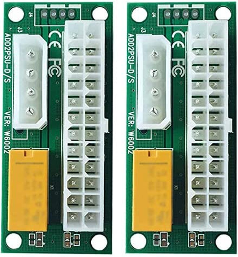 2-Pack Add2Psu Multiple Power Supply Adapter (ATX 24Pin to Molex 4Pin) and Daisy