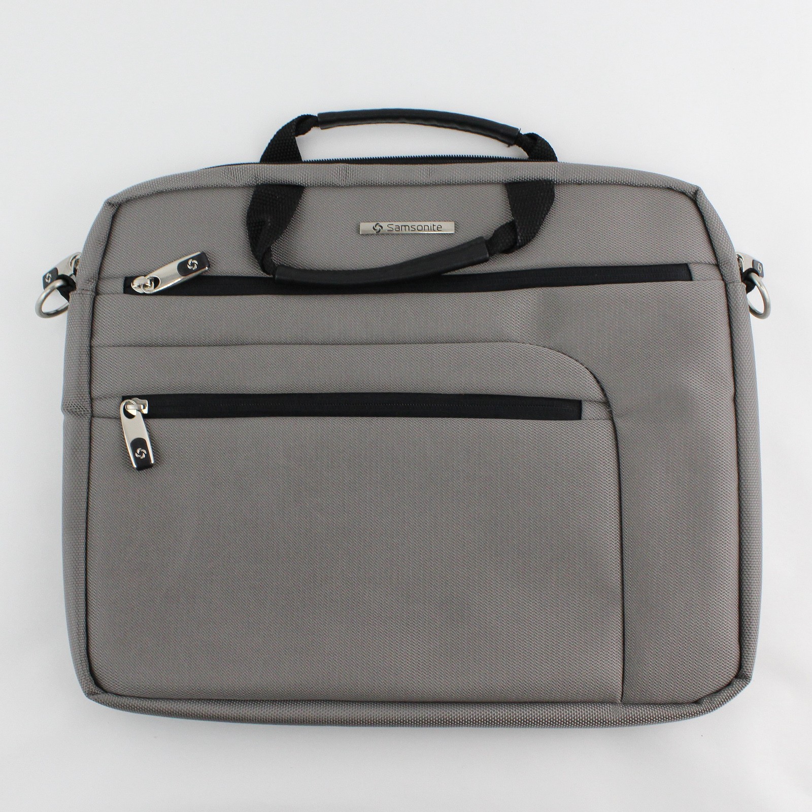 Samsonite Gray Laptop Carry Case 17" Model F00084 Zipper Top w/ Carrying Handle