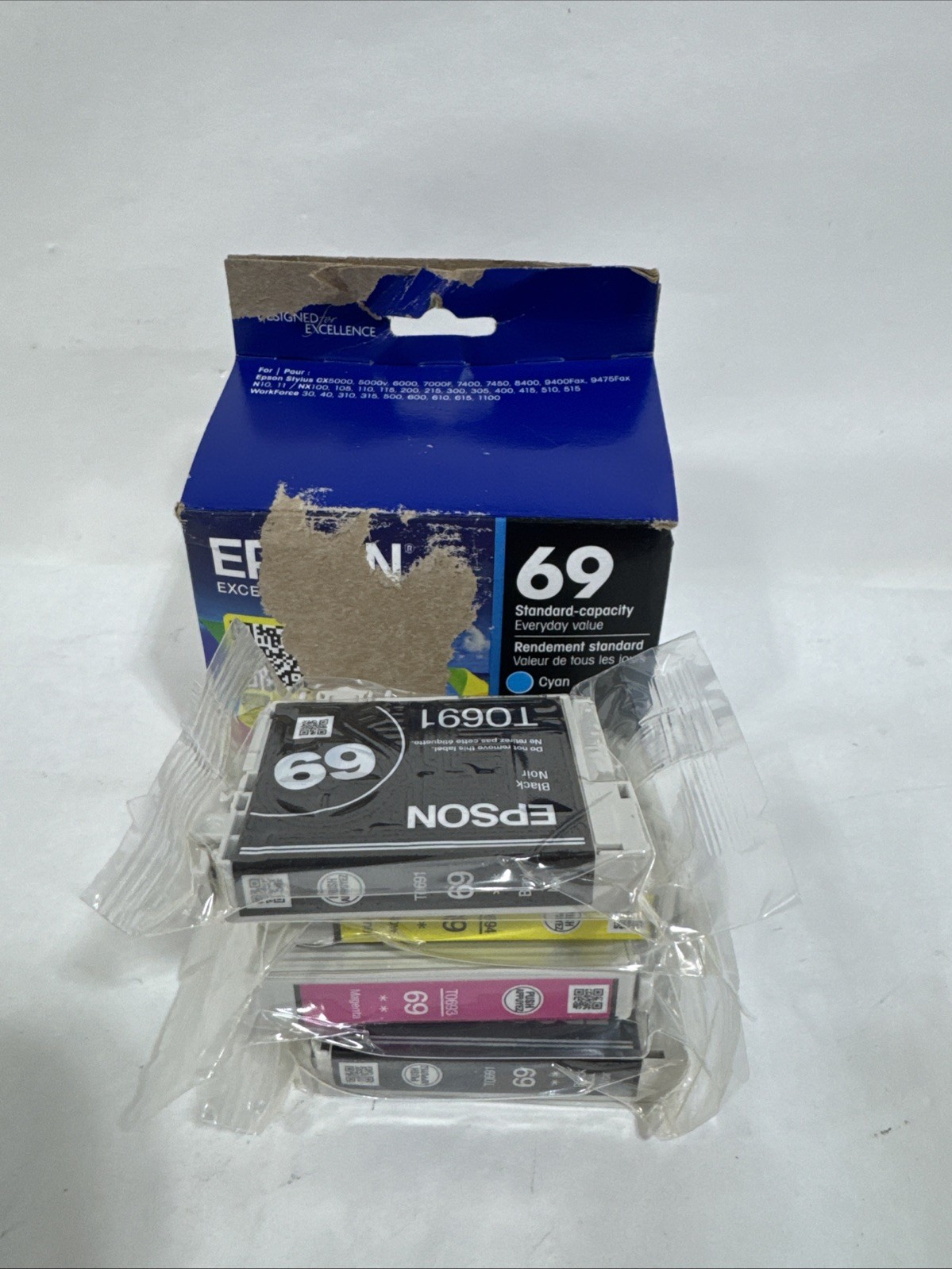 Epson 69 4pk Combo Ink Cartridges - 2 Black/Magenta/Yellow (T069120BCS) 2/27