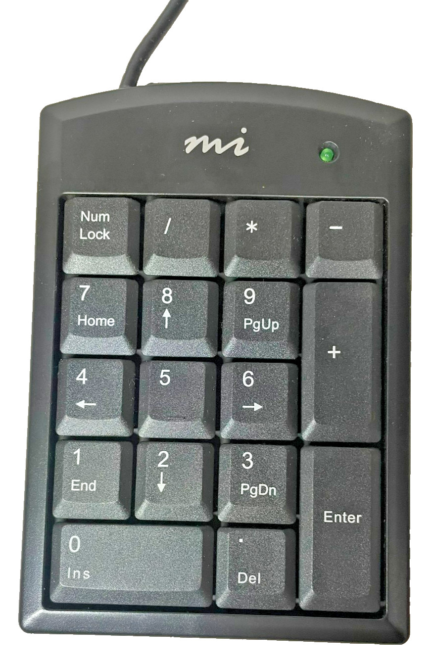 Micro Innovations KP25B Numeric Keypad Plus USB compatible 10 Key Extension