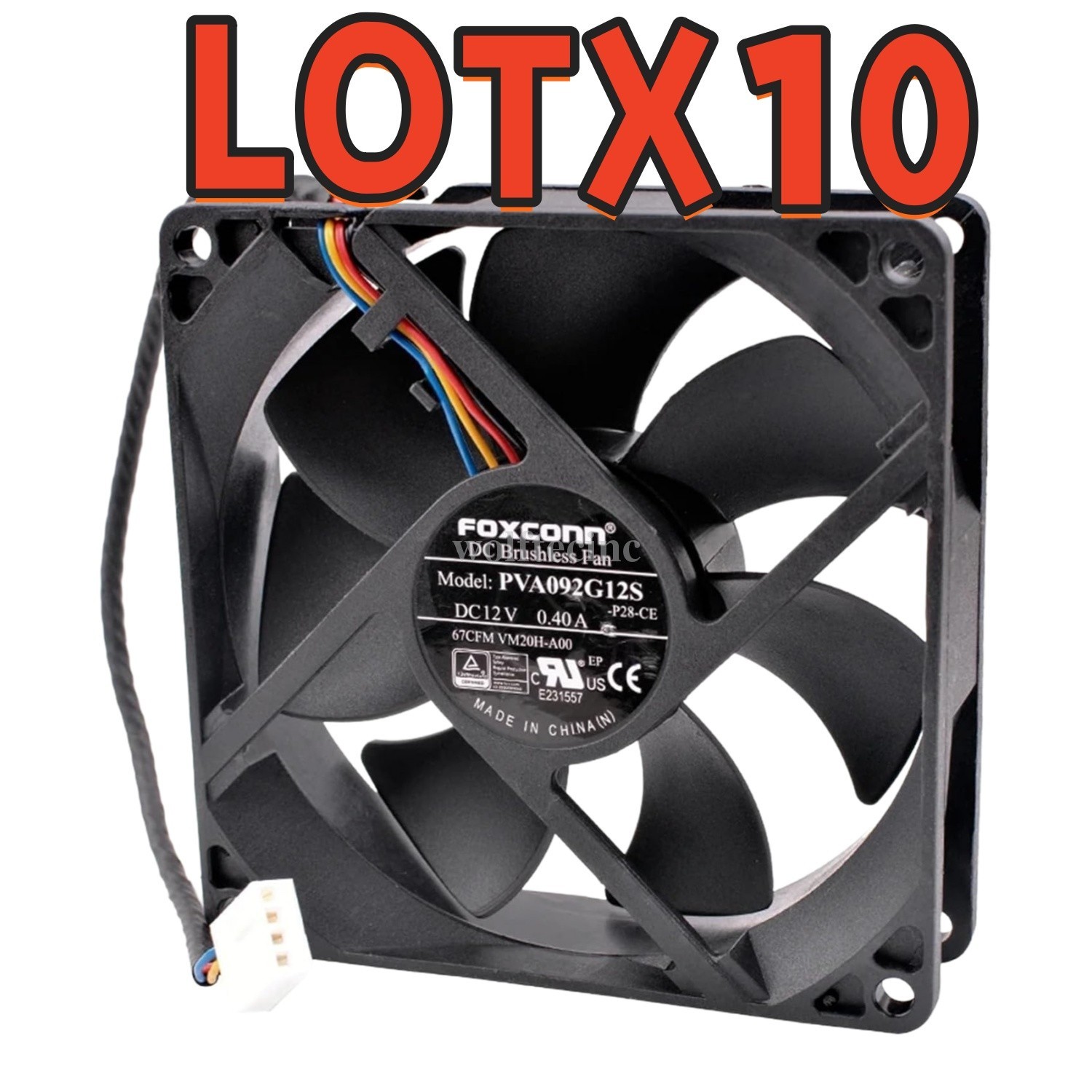 Lot of 10 Foxconn PVA092G12S 92mm 12V 0.40A 4Pin PWM Fan for HP Compaq Elite SFF