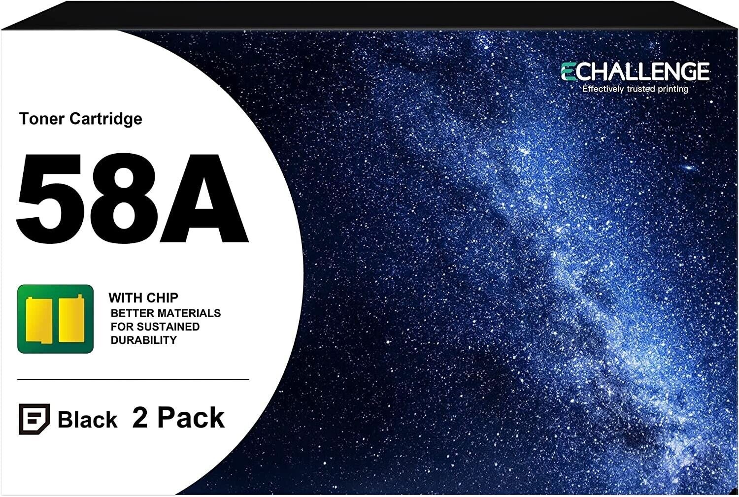 2x 58A Replacement Toner Cartridge with Chip for HP M304, M404, M406, M428, M430