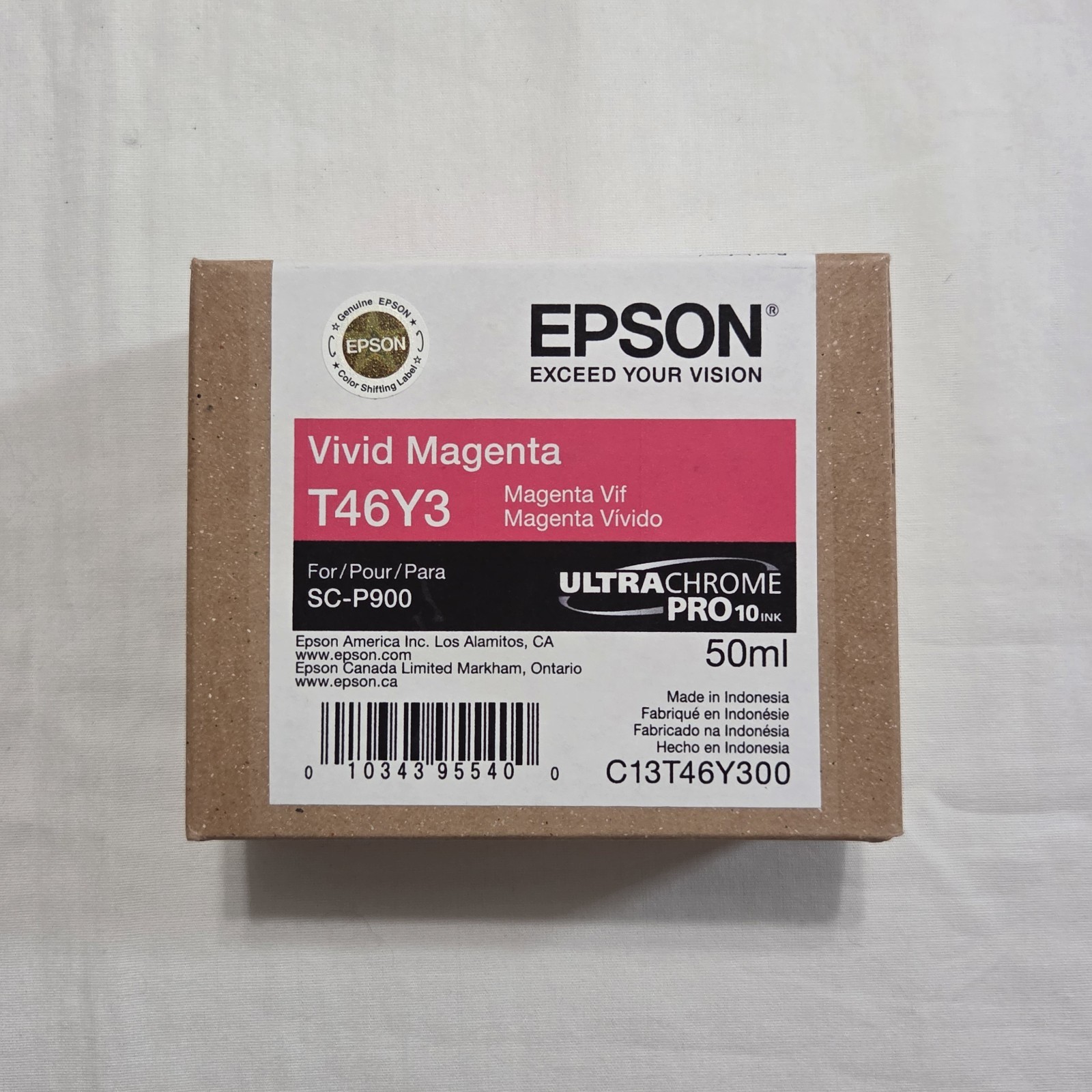 Genuine Epson T46Y3 50ML Vivid Magenta Ink Cartridge SC-P900 Exp 06/2026 - New