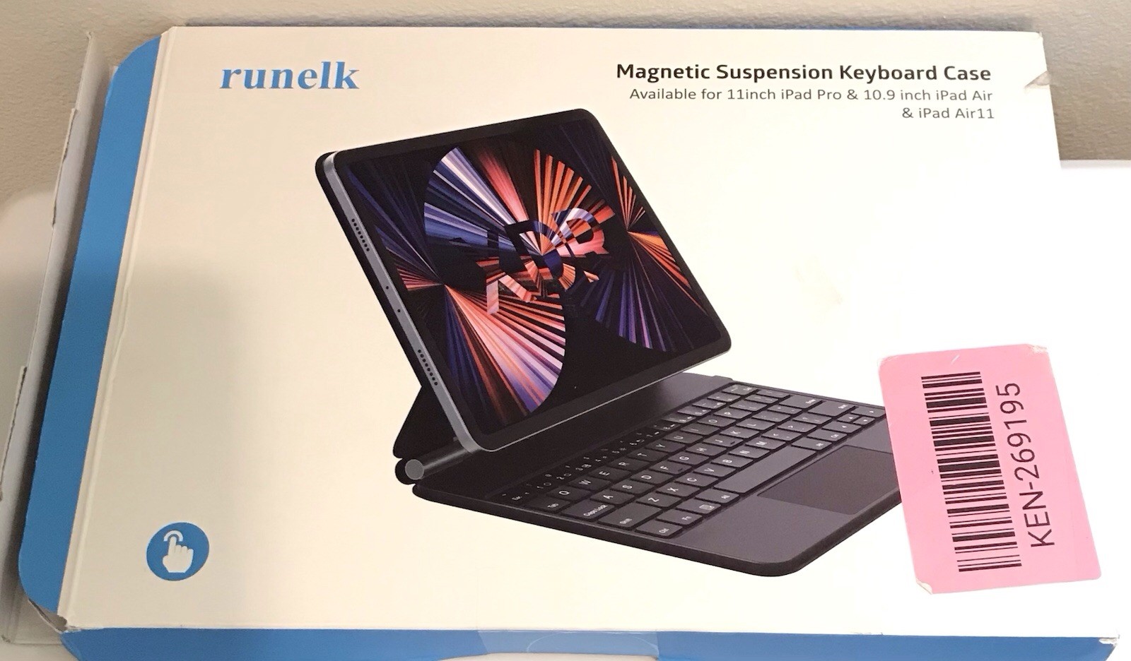 Runelk Magnetic Keyboard Case 11” iPad Pro iPad Air 10.9/11 Trackpad Black