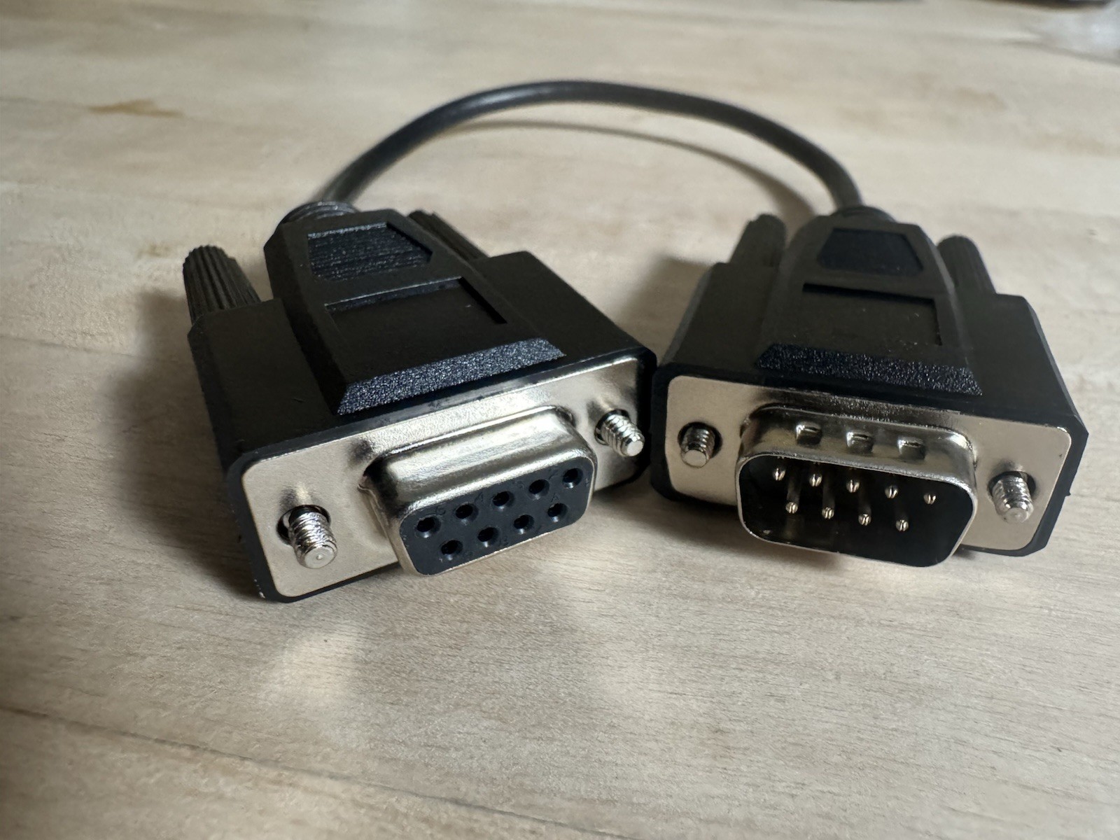 DB9 Male to Female Serial RS232 Extension Cable – Black, 1 Ft.