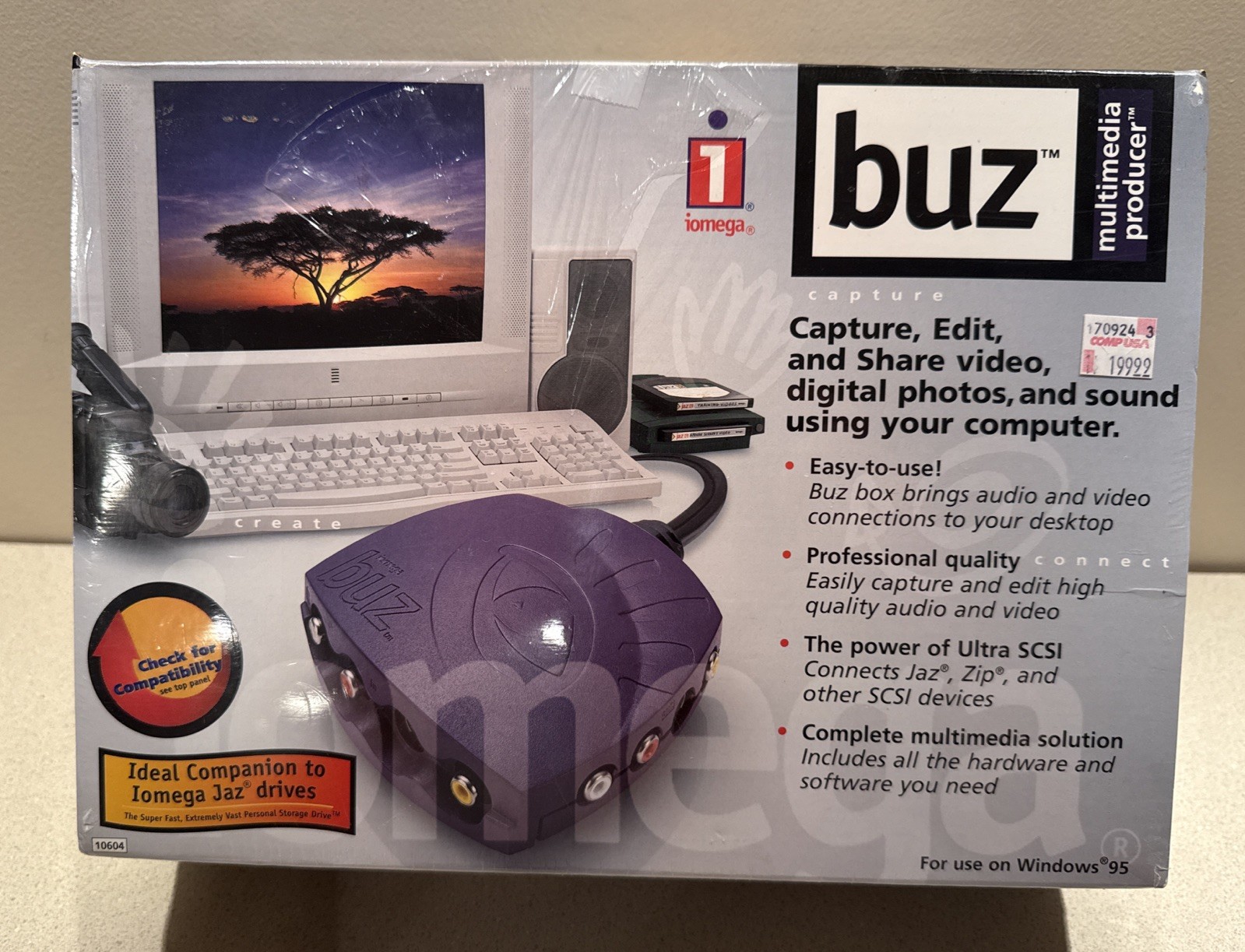 Iomega Buz Multimedia Producer for use on Windows 95 • Buz Box.  NEW ~ Sealed