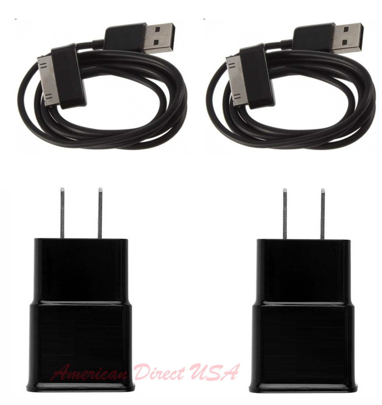 2 X 2.0A Wall Charger +2 X USB Cable for Samsung Galaxy Tablet 7.0 7.7 8.9 10.1 