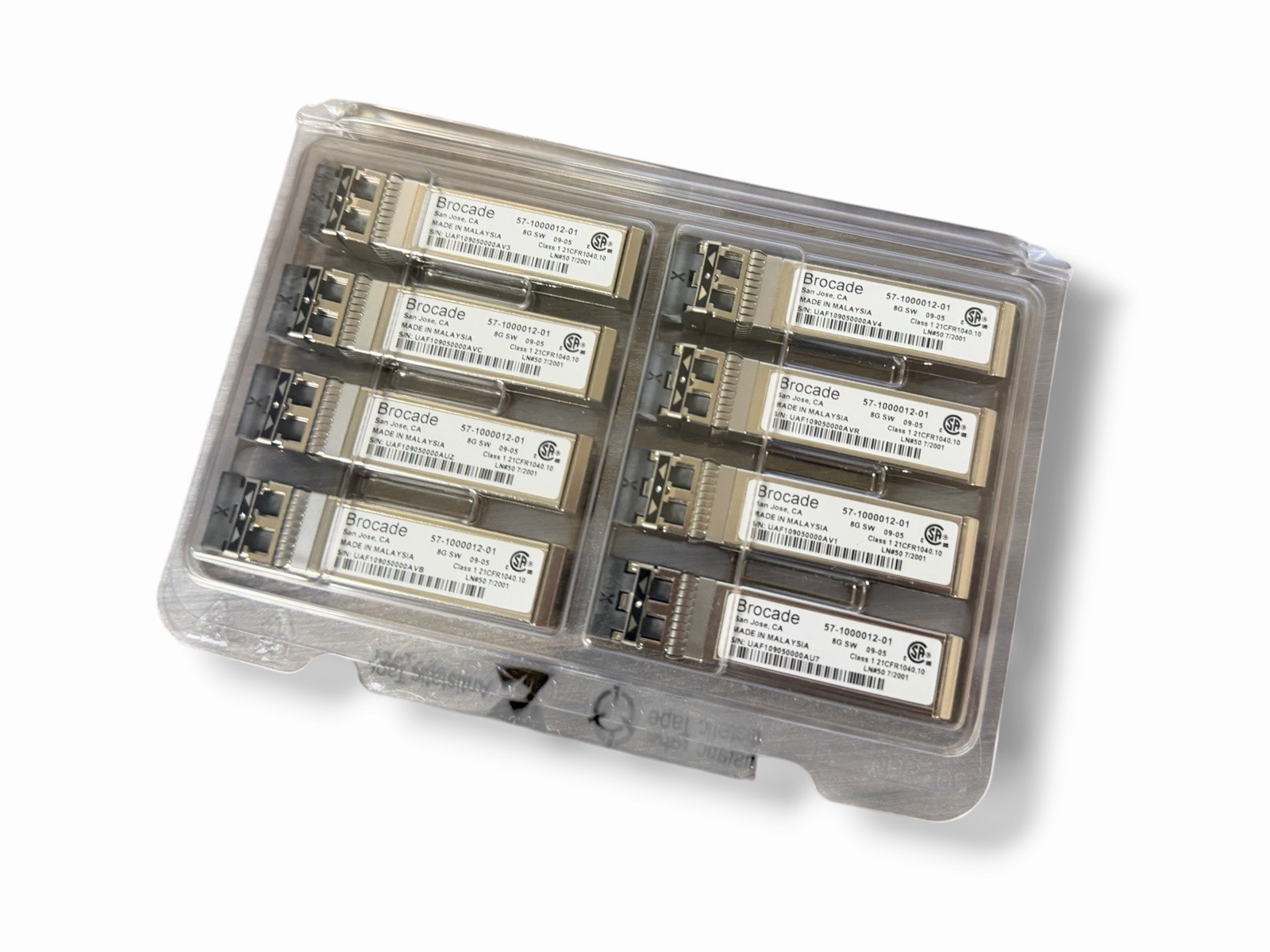 (LOT OF 8) Brocade 57-1000012-01 8G SW 850nm Class 1 SFP Transceiver Module