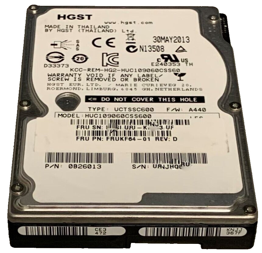 Qty 4 Hitachi 600GB 2.5" SAS HDD FRUKF64-01 0B26013